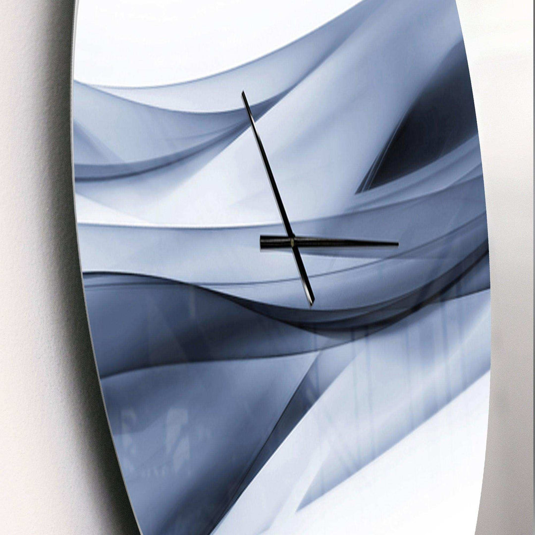 Glittering Light Blue Pattern - Abstract Metal Wall Clock