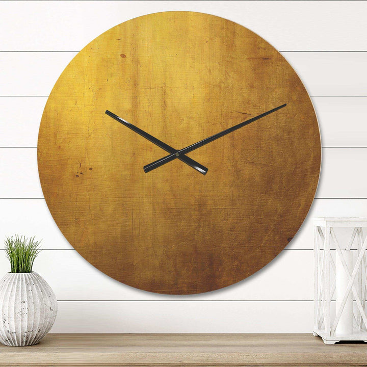 Gold Texture - Abstract Metal Wall Clock