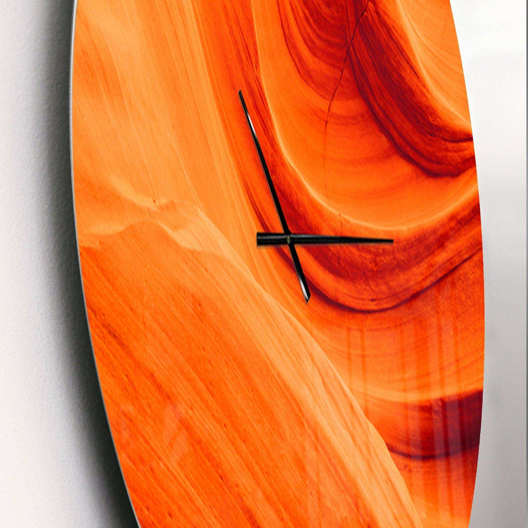 Orange Upper Antelope Canyon - Landscapes Metal Wall Clock