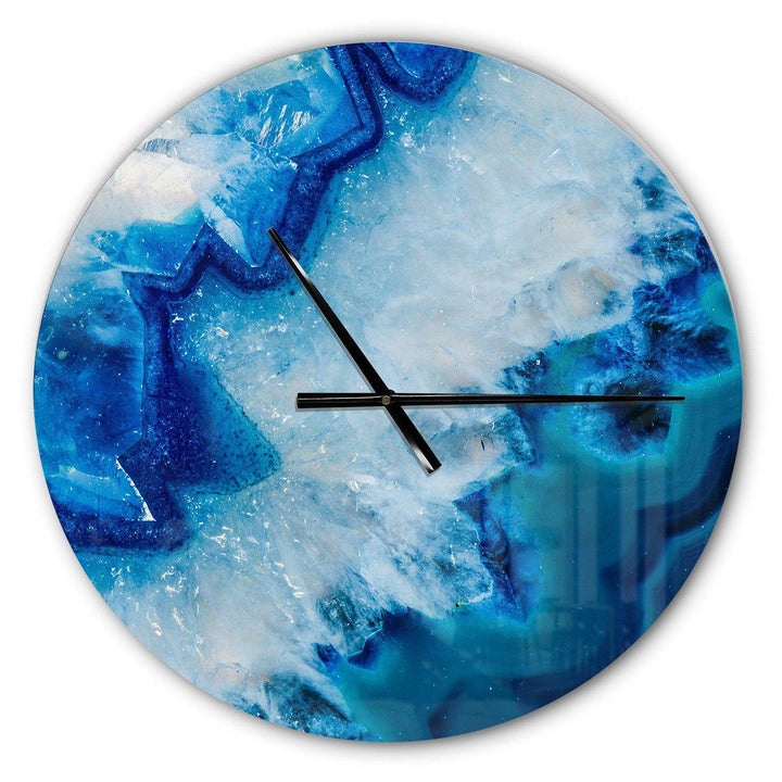 Geode Slice Macro - Abstract Metal Wall Clock