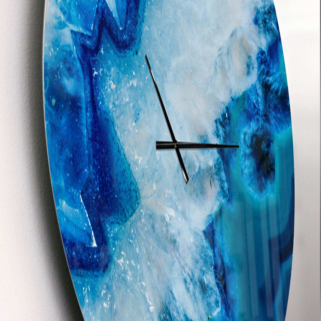 Geode Slice Macro - Abstract Metal Wall Clock