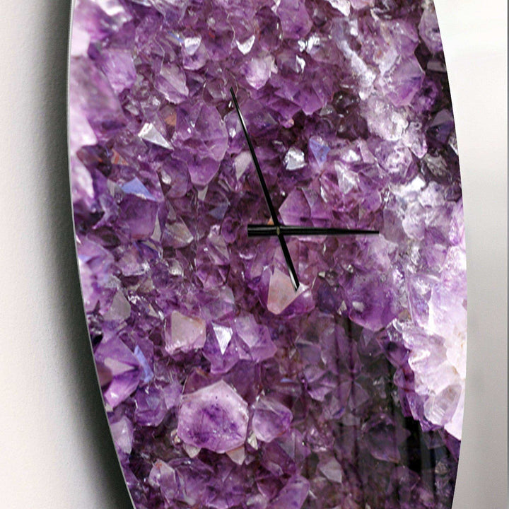 Purple Precious Stones - Abstract Metal Wall Clock