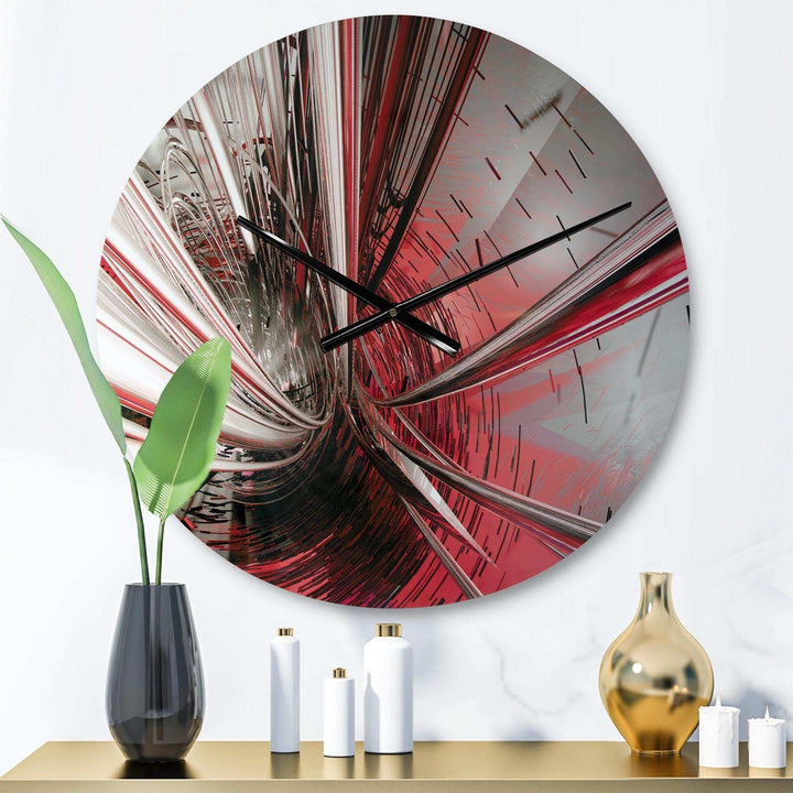 Fractal Deep into Middle - Abstract Metal Wall Clock