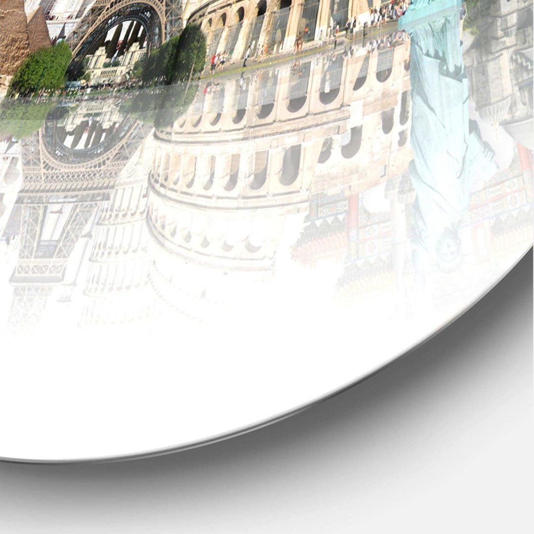 Famous Monuments Across World - Architecture Metal Wall Clock