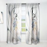 White Stained Glass Floral' Modern Curtain Panel