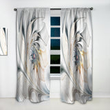 White Stained Glass Floral' Modern Curtain Panel