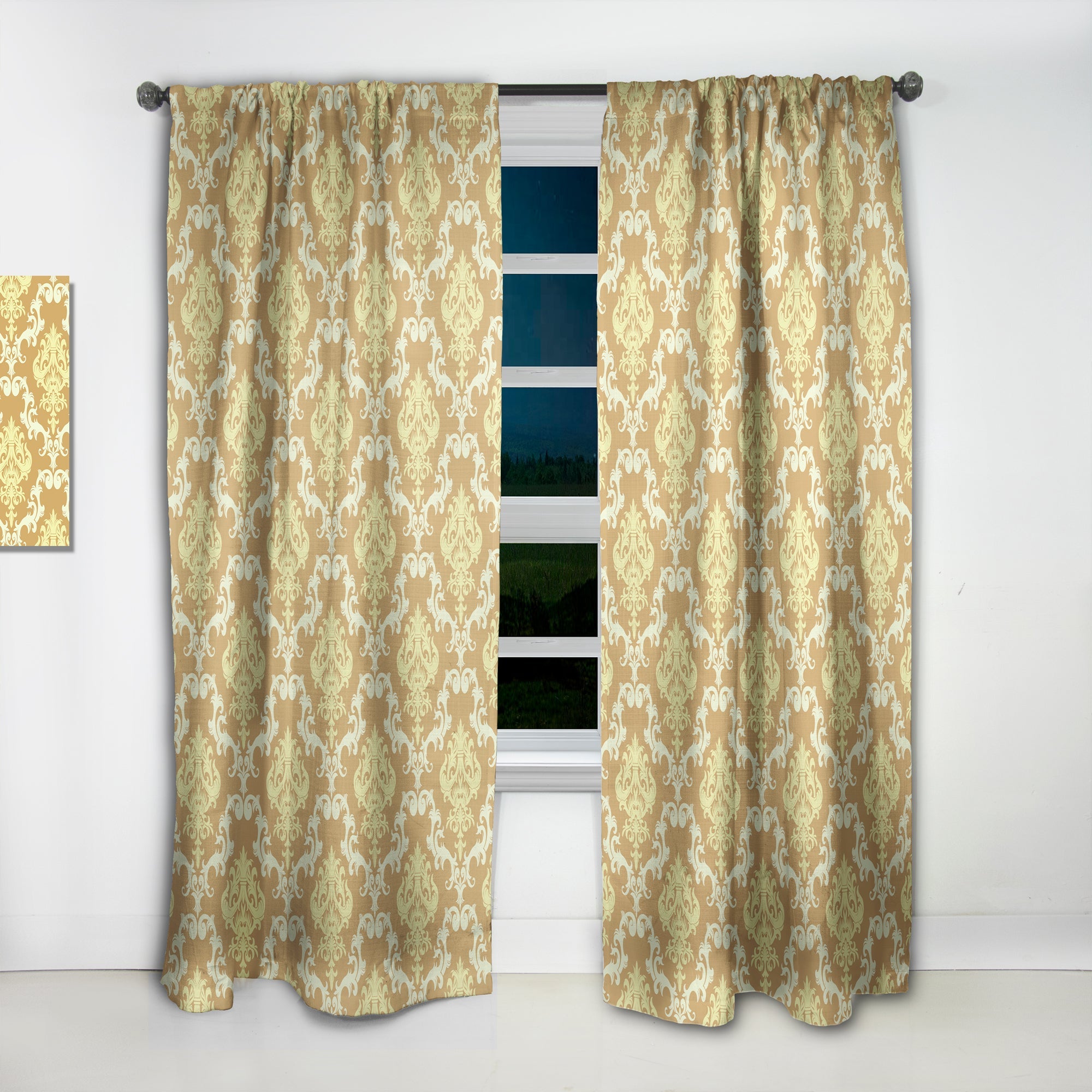 Floral Pattern' Modern & Contemporary Curtain Panel