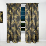 Golden Tropical Leaves Pattern' Modern & Contemporary Curtain Panel