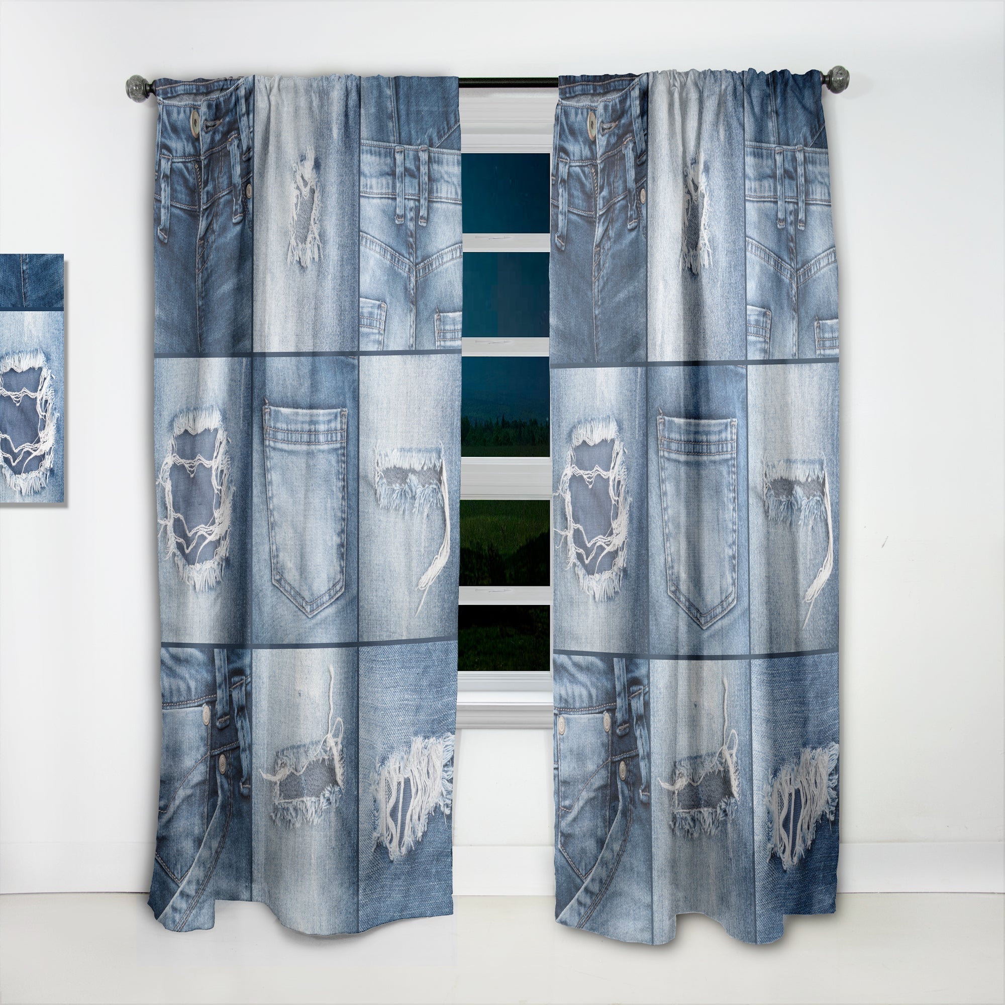 Blue Jeans Close-ups' Modern & Contemporary Curtain Panel
