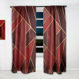 Yellow Triangulars over Shades of Red' Modern & Contemporary Curtain Panel