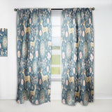 Deer with Flowers and Hearts Antlers' Floral Curtain Panel