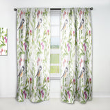 Meadow with Butterflies, Birds and Herbs' Floral Curtain Panel
