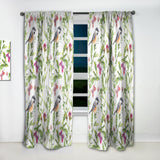 Meadow with Butterflies, Birds and Herbs' Floral Curtain Panel