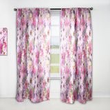 Watercolor Pianted Pink and Purple Flowers' Floral Curtain Panel