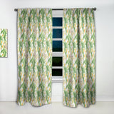 White Tropical Flowers in Botanic Setting' Floral Curtain Panel