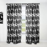 Hand Painted Black Circles on White' Modern & Contemporary Curtain Panel