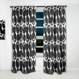 Hand Painted Black Circles on White' Modern & Contemporary Curtain Panel