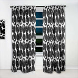 Hand Painted Black Circles on White' Modern & Contemporary Curtain Panel