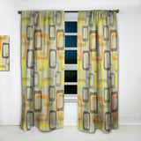 Retro Square Design VII' Mid-Century Modern Curtain Panel