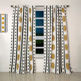 Retro Geometrical Abstract Minimal Pattern VII' Mid-Century Modern Curtain Panel
