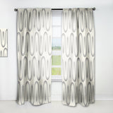 Retro Curved Minimal Geometric Ornament I' Mid-Century Modern Curtain Panel