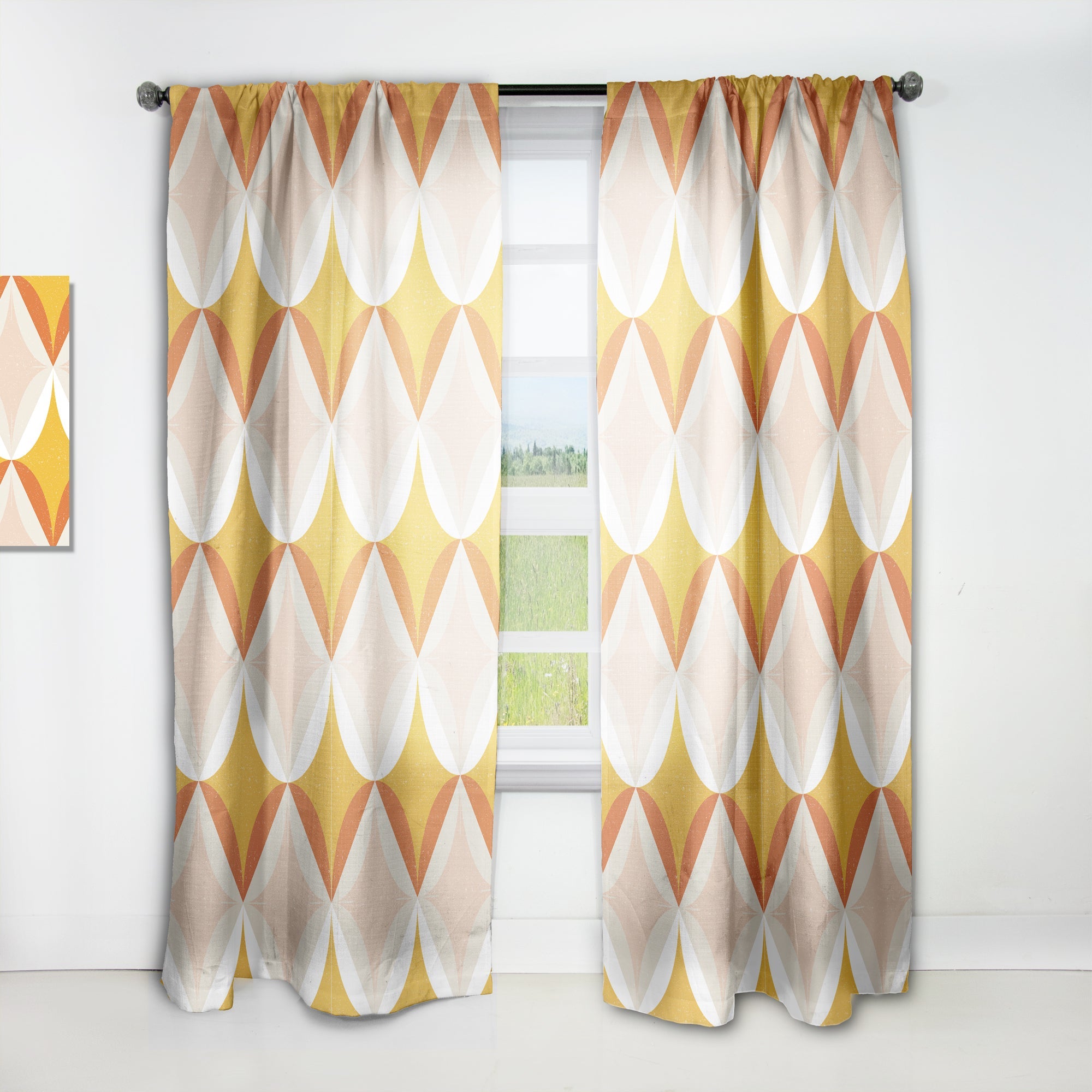 Retro Abstract Design XII' Mid-Century Modern Curtain Panel