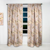 Golden Tropical Pattern V' Mid-Century Modern Curtain Panel