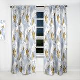 Orchid blossom color pattern' Mid-Century Modern Curtain Panel