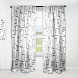 Abstract Retro Design II' Mid-Century Modern Curtain Panel