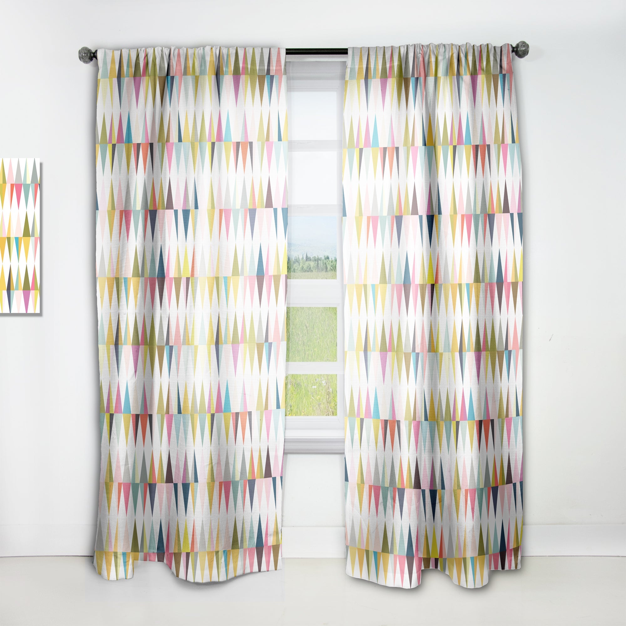 Diamond Retro VII' Mid-Century Modern Curtain Panel