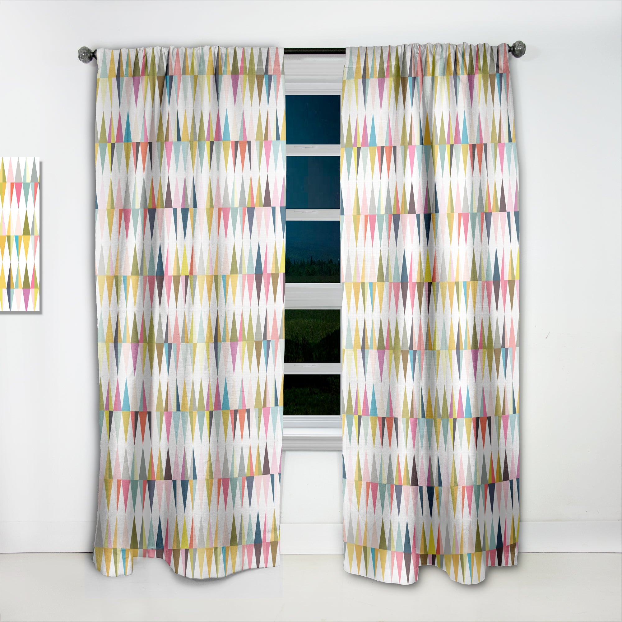 Diamond Retro VII' Mid-Century Modern Curtain Panel