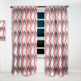 Retro Geometrical Abstract Minimal Pattern VIII' Mid-Century Modern Curtain Panel