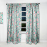 Spring floral pattern in soft pastel colors' Mid-Century Modern Curtain Panel