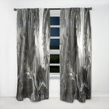 White, grey and White Hand Painted Marble Acrylic IV' Modern Curtain Panel