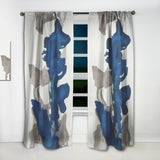 Gouache Sapphire on Gray VI' Modern Curtain Panel