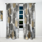 Gold Glamour Squares I' Modern Curtain Panel