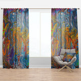 Fractal Flowing Colors' Contemporary Curtain Panel