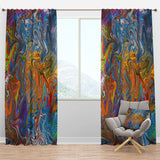 Fractal Flowing Colors' Contemporary Curtain Panel