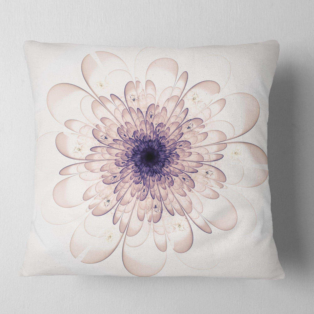 Perfect Glowing Fractal Flower in Purple - Floral Throw Pillow
