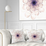 Perfect Glowing Fractal Flower in Purple - Floral Throw Pillow