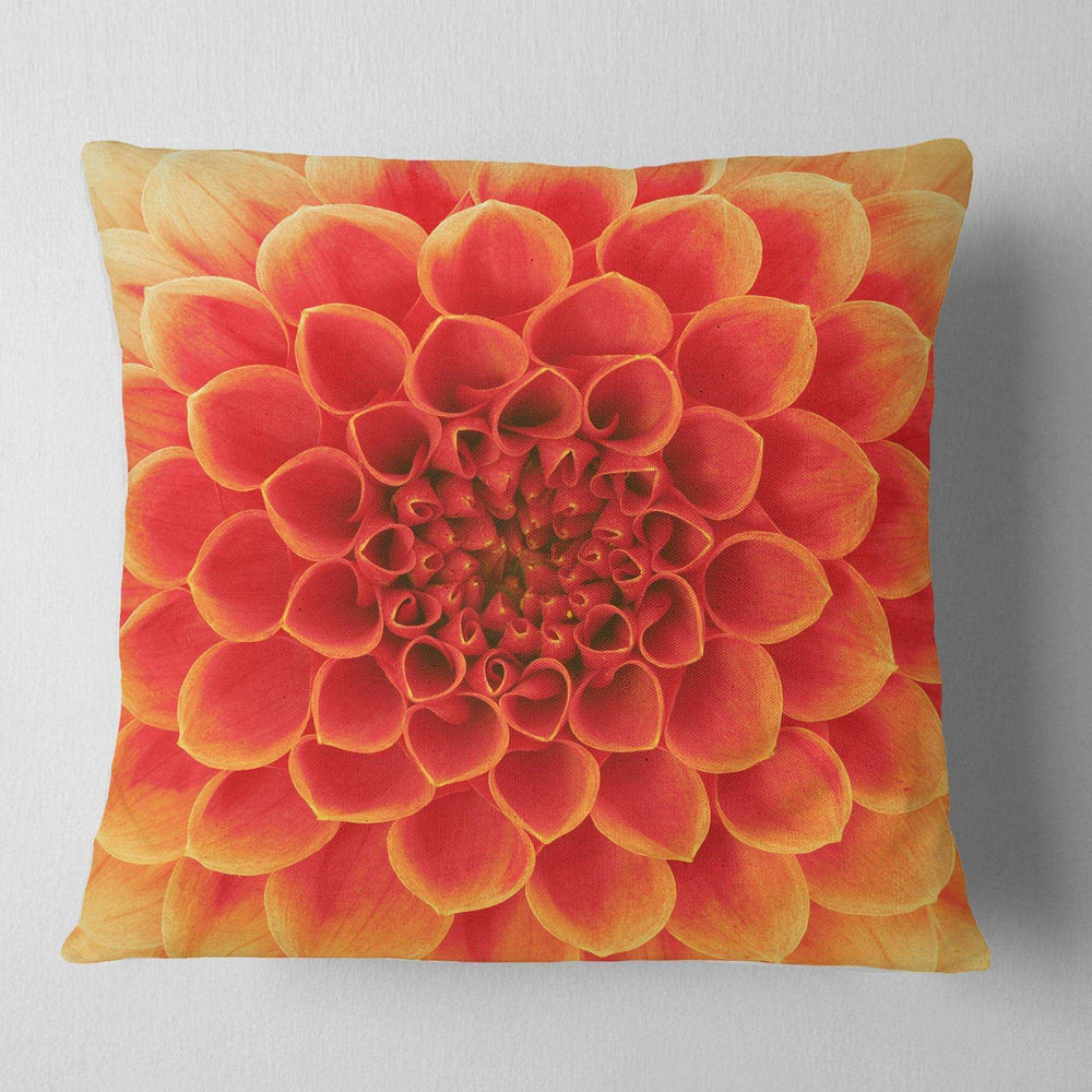 Abstract Orange Flower Design - Floral Throw Pillow