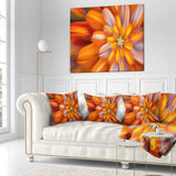 Massive Orange Fractal Flower - Floral Throw Pillow