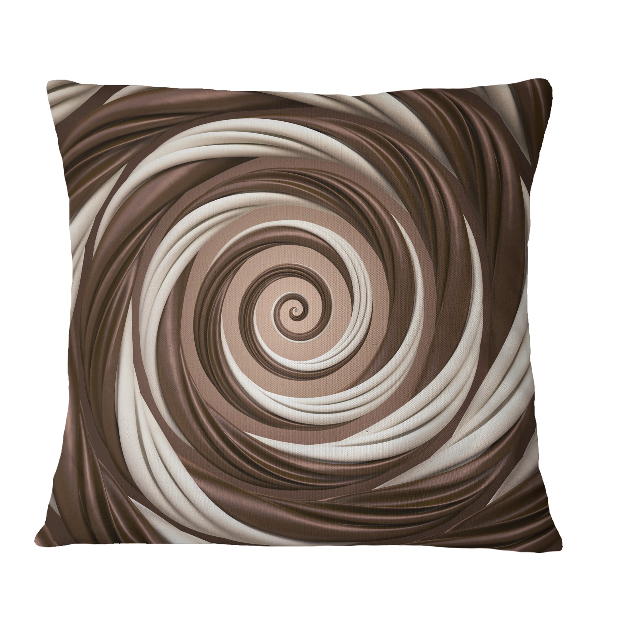 Chocolate and Milk Candy Spiral Design - Abstract Throw Pillow