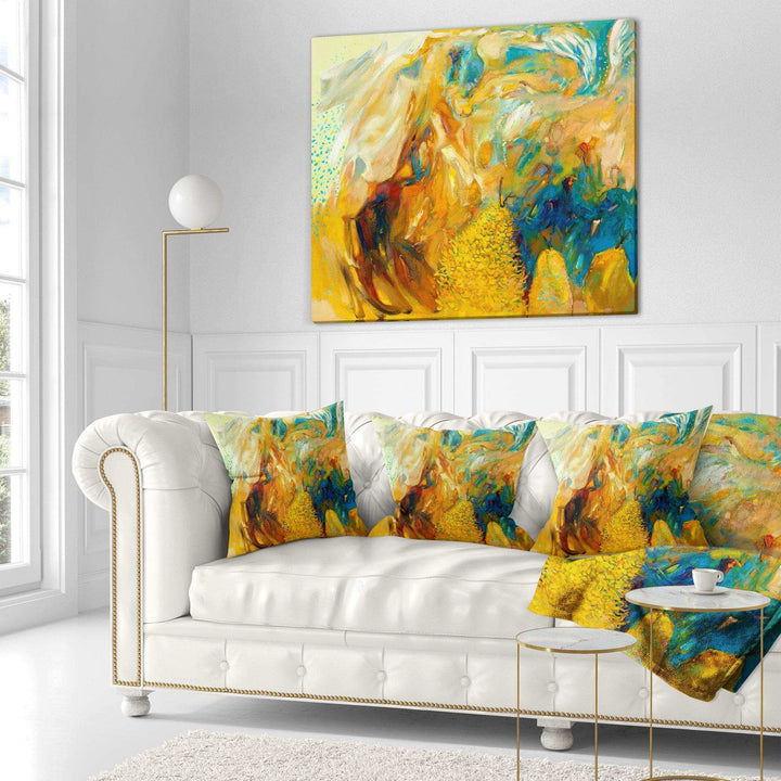 Abstract Yellow Collage - Abstract Throw Pillow