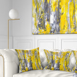 Grey and Yellow Abstract Pattern - Abstract Throw Pillow