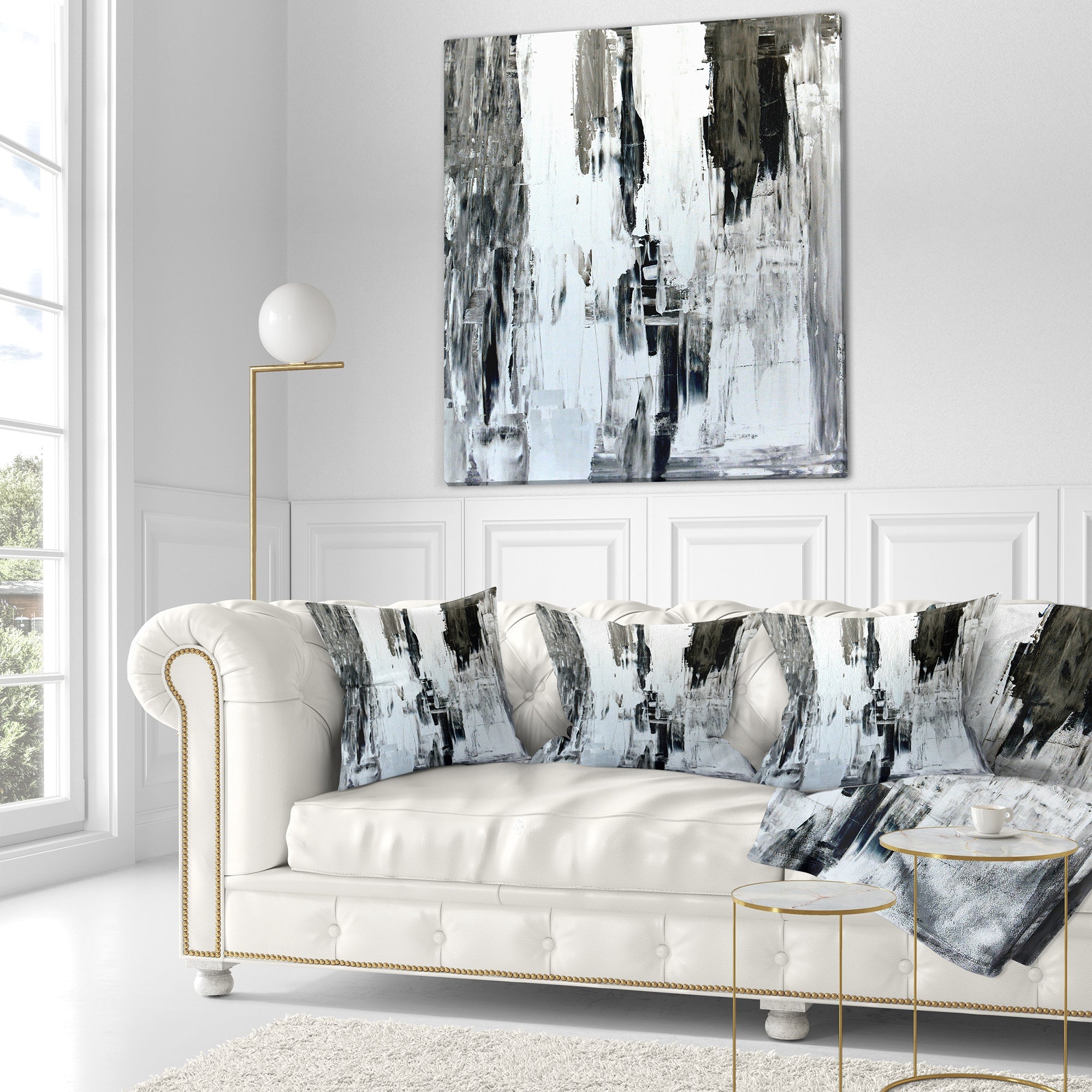 Brown and Beige Painting - Abstract Throw Pillow