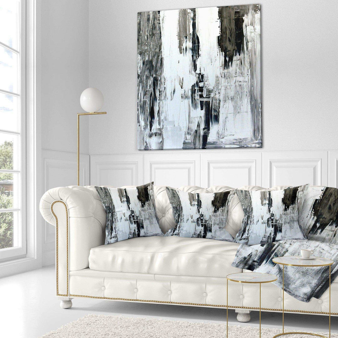 Brown and Beige Painting - Abstract Throw Pillow