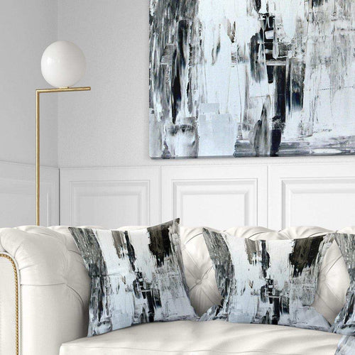 Brown and Beige Painting - Abstract Throw Pillow