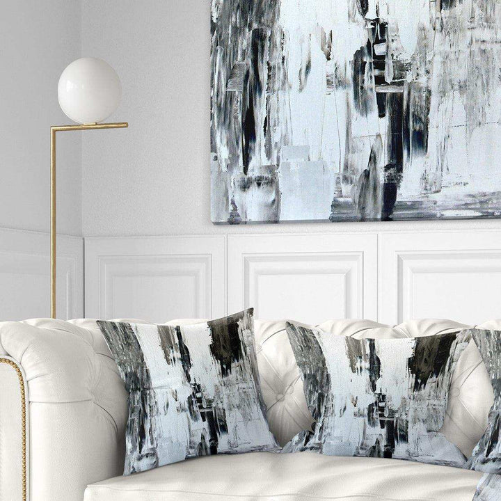Brown and Beige Painting - Abstract Throw Pillow