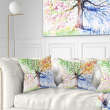 Four Seasons Tree - Floral Throw Pillow